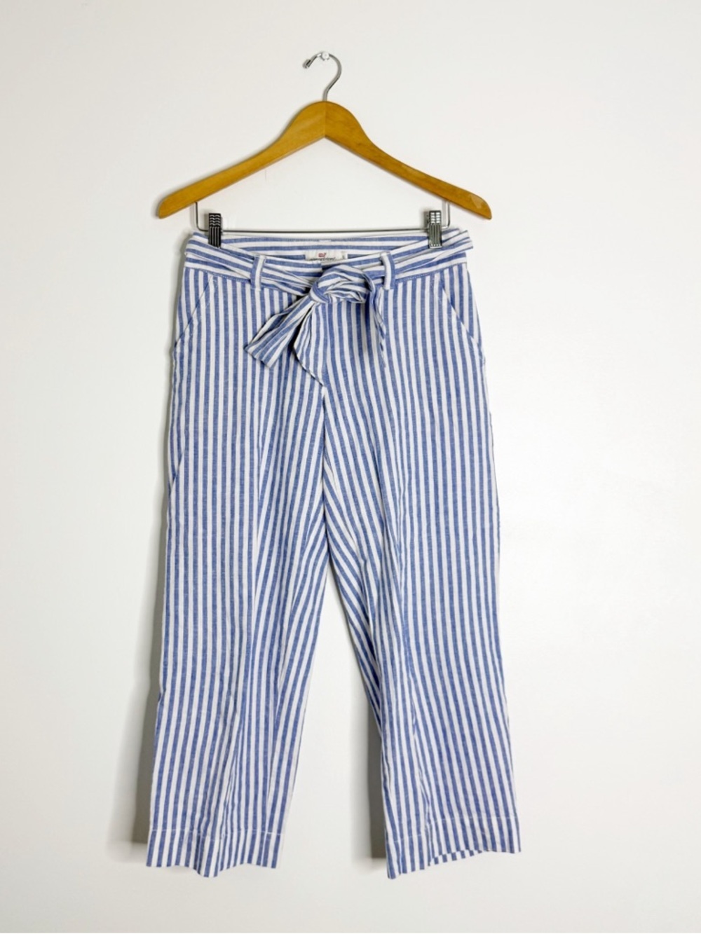 Vineyard Vines Linen Blend Stripe Wide Leg Crop Pants Size 0 Women’s